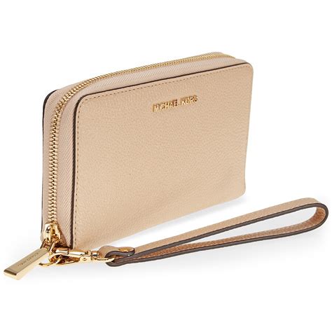 michael kors mercer large oyster|Michael Kors Mercer Large Phone Wristlet .